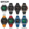 Reloj Sanda Moderno Multifuncional Deportivo a Prueba de Agua con Forma de Barril Despertador para Jóvenes Pantalla Dual Reloj Electrónico