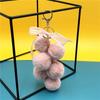 Llavero Creativo de Toronja Lindo Colgante de Peluche para Bolso Lazo de Encaje Bola de Pelo Colgante para Llaves de Coche