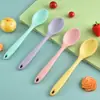Cuchara de Silicona Tamaño Pequeño Resistente a Altas Temperaturas Antiadherente Olla para Insectos Misma Cuchara Pequeña Cuchara para Estudiantes Cuchara para Mezclar Alimentos Complementarios para Bebés