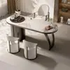 Silla de Té de Lujo Ligero Estilo Italiano, Taburete de Maquillaje Simple Moderno, Silla de Ocio de Personalidad para Sala de Estar, Celebridad de Internet, Negociación, Taburete Redondo con Respaldo