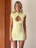 Vestido ajustado de estilo europeo y americano con diseño calado para verano, entallado a la cintura, ceñido al cuerpo, vestido bodycon sexy