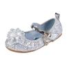 Sandalias de moda para niñas, nuevos zapatos de princesa Aisha, zapatos de tacón alto con cristales plateados, zapatos de exhibición de modelos