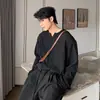 Nova camiseta masculina simples estilo coreano 2026, resistente a rugas, com decote V e mangas compridas, adequada para primavera e outono, com corte solto