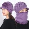 Chapéu Lã Feminina Chapéu de Uma Peça Outono e Inverno Meia-idade e Idoso Forrado de Lã Engrossado Quente Chapéu Cachecol Proteção para os Ouvidos à Prova de Vento Baotou Chapéu Cabelo