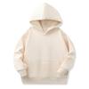 Sudadera con capucha de rizo para niños de Primavera y Otoño con bolsillo de parche para estudiantes de primaria y jardín de infantes, top de color liso, uniforme de clase personalizado con impresión de logotipo
