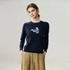 Fábrica de origem atacadista transfronteiriça suéter de gola redonda em tricô de cashmere moda versátil peça externa suéter tricô de cashmere