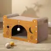 Placa Arranhador para Gatos Transfronteiriça Ninho para Gatos Integrado Villa para Gatos Superdimensionada Ninho Superdimensionado Arranhador para Gatos Resistente ao Desgaste Sem Farelos Parede Vertical