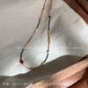 Colar de contas artesanal em pedra natural estilo Maillard para Outono e Inverno, corrente de clavícula nicho, contas de arroz com esmalte colorido, colar colorido ins