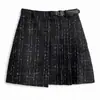 Falda plisada de cuadros para mujer, nuevo estilo otoño e invierno 2026, de cintura alta, adelgazante, falda de lana suelta, falda corta de cuadros
