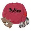 Banana bad ass nana Amazon eBay sitio independiente de moda versátil sudadera de mujer con mangas de corazón