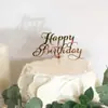 Inserto de Bolo de Aniversário Feliz Acrílico Novo Transfronteiriço Decoração de Confeitaria Inserto de Bolo de Aniversário