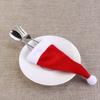 Novos Produtos Transfronteiriços Decoração de Garrafa de Vinho de Natal Mini Chapéu de Natal Conjunto de Talheres Faca e Garfo Decoração de Tampa de Garrafa de Vinho Não Tecido