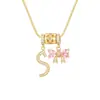 Collar con Letras Dopamina Popular Transfronterizo Set de Tres Piezas con Accesorios de Lazo, Elegante y Versátil Set de Collares con Letras