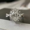 Anillo de Cobre de Alta Gama con Seis Garras y Diamante Simulado para Mujer, Estilo de Pareja Simple y a la Moda, Zircón para Propuesta, Boda, Anillo Abierto Falso al por Mayor