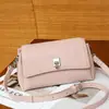 Bolsa Feminina de Nicho Estilo Coreano Mais Vendida, Bolsa Transversal Moderna e Tendência, Bolsa Quadrada Pequena de Couro Genuíno com Fivela de Fecho, Bolsa de Ombro Versátil