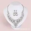 Colar e Brincos de Liga para Noiva Feminino Gota Popular Transfronteiriço Conjunto de Duas Peças Novo Colar Curto Clavícula Fabricante Lote