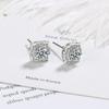 Pendientes cuadrados huecos de diamantes de circonio de temperamento fresco pequeño, pendientes dulces transfronterizos, pendientes superbrillantes, pendientes, pendientes