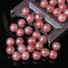 Cristal de Fresa Rojo Natural Pulsera de Cuentas Hecha a Mano DIY Accesorios de Joyería Colgante Cuentas Redondas Semiacabadas Cuentas Sueltas Venta al por Mayor