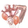 Conjunto de Balões Digitais Coroa Dourada Transfronteiriça 16 polegadas Balão para Decoração de Festa de Aniversário Infantil de Bebê de Um Ano