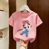 Ropa para niños niñas ropa de verano camiseta de manga corta verano estilo de verano top de manga corta 2026 nuevo algodón puro niños medianos y grandes camiseta