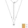 Collar de estrella de la suerte de moissanita en plata de ley S925, collar de pentagrama completo de moissanita en plata de ley para mujer, venta al por mayor transfronteriza