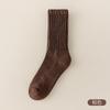 Calcetines Grues de Media Pantorrilla Forrados de Polar para Otoño e Invierno para Mujer, Calcetines de Algodón, Estilo Ins de Moda, Calcetines Largos Cálidos de Rizo de Color Sólido