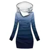 [Procesamiento Personalizado] Gabardina Gruesa de Invierno con Capucha Estilo Europeo y Americano, Impresión Digital 3D para Mujer, Longitud Media