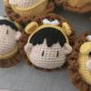 Muñeca de Monstruo de Tres Ojos Colgante de Lana Colgante Tejido a Mano Producto Terminado Muñeca de Ganchillo Hecha a Mano Colgante de Ganchillo Producto Terminado