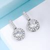 Pendientes Cruzados de Zirconia Microincrustada con Diamantes Sencillos para Mujer, Pendientes Redondos Completamente Incrustados con Diamantes Estilo Celebridad de Internet, Accesorios para Orejas Super Hada