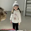 Sudadera con capucha de terciopelo para niñas Otoño e Invierno Lindo Moño Top Casual Pantalones Acampanados Traje de Bebé Ins