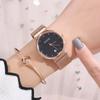GUOU Moda Nuevo Reloj de Moda para Mujer con Correa de Acero, Esfera Simple con Diamantes, Temperamento Sencillo