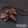 Collar de Ágata Estilo Étnico con Cuenta Dzi de Nueve Ojos Joyería de Cuenta Dzi de Xizang Cadena Vintage de Ágata para Suéter Accesorio Colgante de Cuenta Dzi