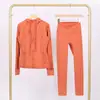 Conjunto de Sudadera con Capucha y Pantalones Cortos Lulu Df, Chaqueta Elástica Ajustada con Cuello Alto y Cremallera Dorada, Conjunto para Fitness y Yoga
