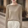 Lã Fiada, Delicado e Macio, Decote Uma Linha, Design Crochê Vazado, Suéter Respirável e Emagrecedor para Primavera e Outono, Top Feminino Estilo Doce