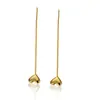 Pendientes de borla en forma de corazón de plata de ley s925, elegantes pendientes de cadena, elegantes pendientes largos pequeños.