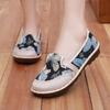Outono Estilo Étnico Algodão e Linho Respirável Sapatos de Pano Antigos de Pequim para Mulheres, Sola Macia, Superfície Macia, Slip-On, Sapatos de Mãe Estilo Chinês, Estilo Tendência Nacional