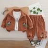Conjunto de tres piezas de manga larga de dibujos animados para bebé 2025 Primavera y Otoño Nuevo Estilo Ropa de Otoño para Niños y Niñas 1-3-4 Ropa para Niños