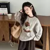 Suéter para Niñas Transfronterizo 2026 Otoño Profundo Nuevo Estilo Infantil Otoño/Invierno Dibujos Animados Tejido Ropa Exterior Mediano/Grande Ropa Infantil Moderna