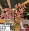 Ramas de flor de cerezo flor de durazno falsa plantas verdes de techo decoración enredaderas de flores de interior pared de celebridad de internet supermercado restaurante habitación cubierta superior fealdad