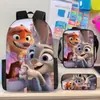 Mochila Escolar Transfronteriza Zootopia 2 para Niños, Bolso Cruzado de Dibujos Animados, Estuche Sencillo para Niños, Set de Tres Piezas, Venta al por Mayor a partir de una Pieza