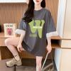 Playera de Manga Corta con Estampado de Letras de Diseño Simple para Ropa Exterior de Mujer Verano 2025 Fresca Casual Top que Reduce la Edad