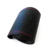 Funda de volante de coche de cuero cosida a mano de verano antideslizante de microfibra cosida a mano funda de volante de coche universal de cuatro estaciones delgada