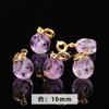 Jingdian Jóias Natural Ametista Moeda Cobre Fivela Pingente DIY Estilo Étnico Jóias Acessórios Semi-acabados