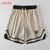 Pantalones de Baloncesto de Malla Transpirable Estilo Americano Vdutdoor para Hombre Verano Talla Grande Deportivos Casuales Estilo High Street Pantalones Cortos con Cordón
