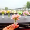 Vaso de Flores Pequeno Estilo Healing Peça de Decoração para Interior de Carro, Planta Verde para Tela do Painel do Carro, Decoração de Carro para Mulheres