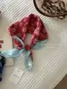 Algodão Linho Macio Amigo da Pele Respirável Proteção para o Pescoço Lenço Quadrado Pequeno Ponto de Onda Flor de Castanha Lenço de Cabeça Versátil Novo Lenço Lenço de Seda Mulheres