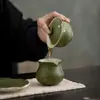 Tazón con Tapa Azul Glaseado y Flores Espolvoreadas con Oro, Juego de Cerámica para Té Kung Fu Casero, Taza de Té para Preparar, Taza de Té para Ofrenda, Taza de Té Personal