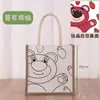Bolsa de Lino Dibujo a Línea Pintado a Mano Bolsa de Lienzo Lista para Usar Bolso Creativo para Niños Hecho a Mano DIY Pintura Graffiti