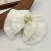 Presilha de Garra de Nuvem com Malha de Fio Prata de Alta Qualidade 13cm Presilha de Cabelo Tubarão com Laço de Princesa para um Penteado Volumoso na Parte de Trás da Cabeça