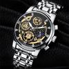 2022 nuevo reloj para hombre de sol, luna y estrellas, calendario hueco, no mecánico, Tourbillon de cuarzo, reloj impermeable
